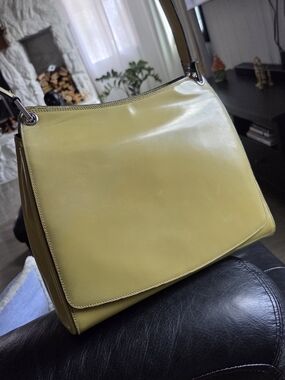 Bally Olive Green Leather Shoulder Bag
